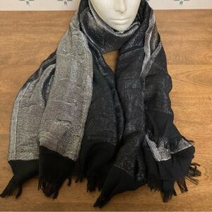 5/$15 Shimmery Black and Silver Scarf/Wrap